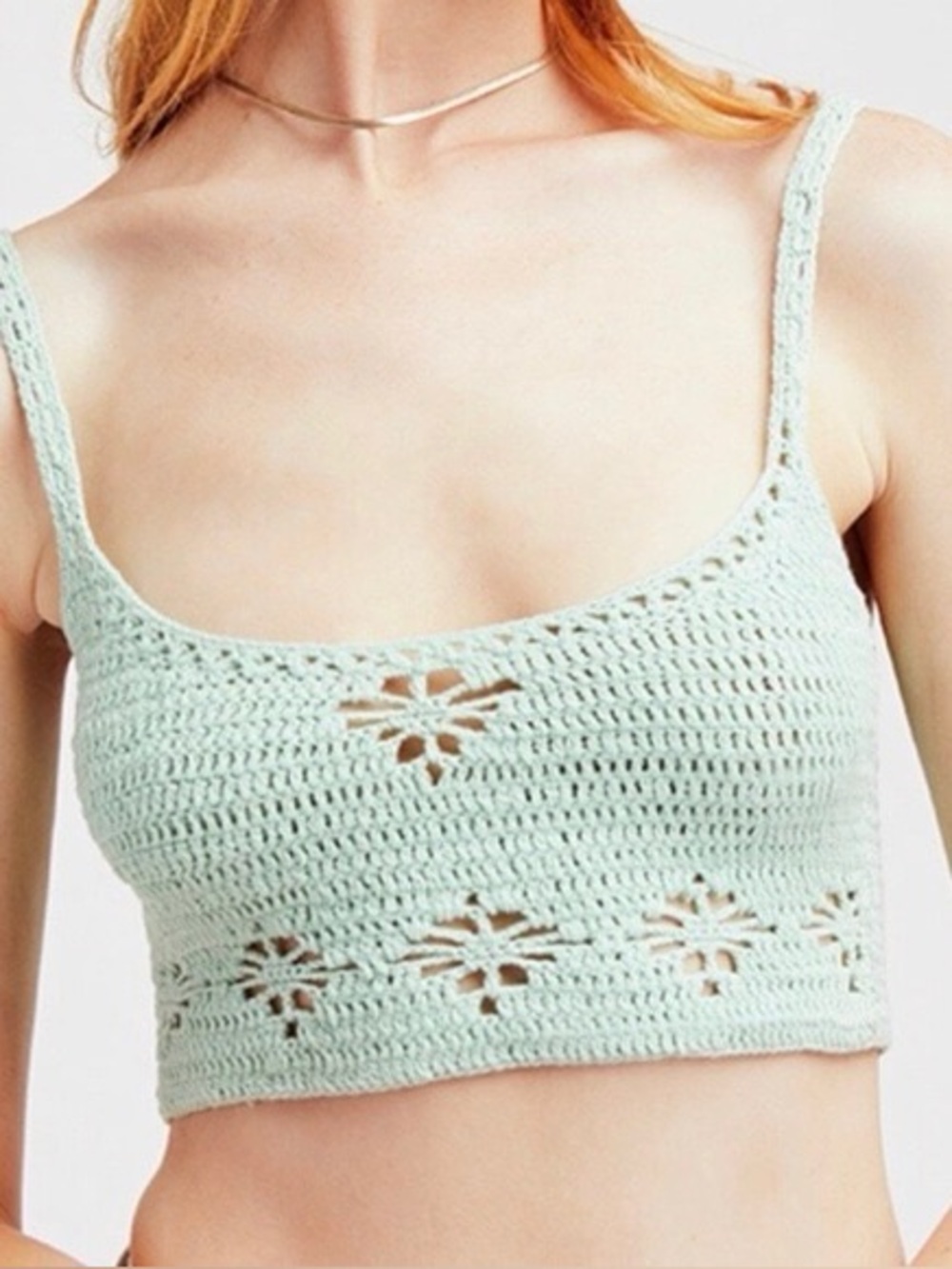 3/$25 ✨ Free People Adella Crochet Brami Mint Green Size M